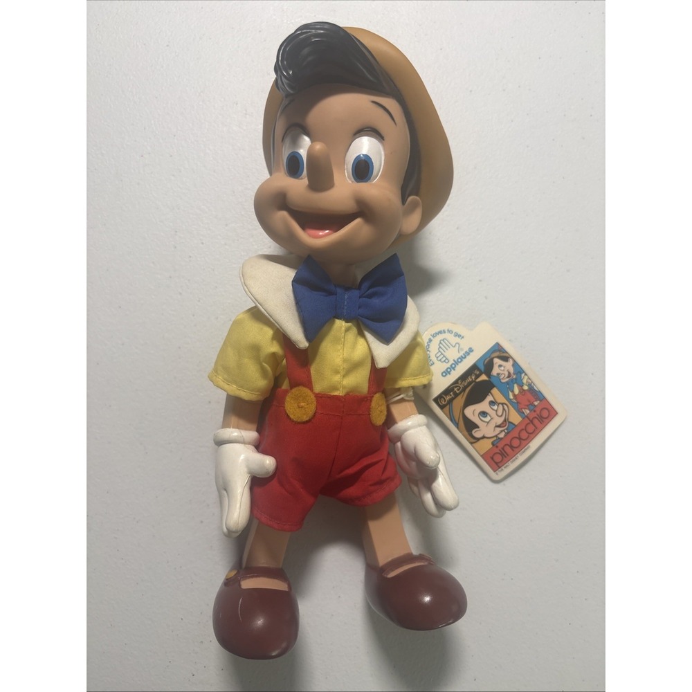 Vintage Disney Applause Pinocchio Posable Doll Toy Walt Disney Jointed Vinyl 10"